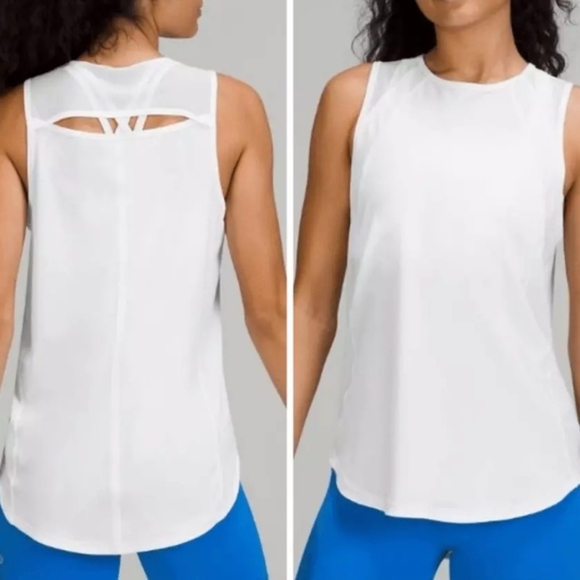 lululemon athletica Tops - Lululemon Sculpt Tank Size 0 White Mesh Back NWT